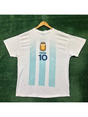 AFA Argentina Lionel Messi #10 White T-Shirt Size Extra Large